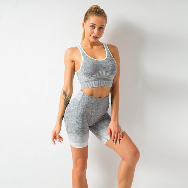 Seamless Yoga Wear Sports Suit Women Fitness Vest Bra Hip Lifting Tight Yoga Shorts - Image 9