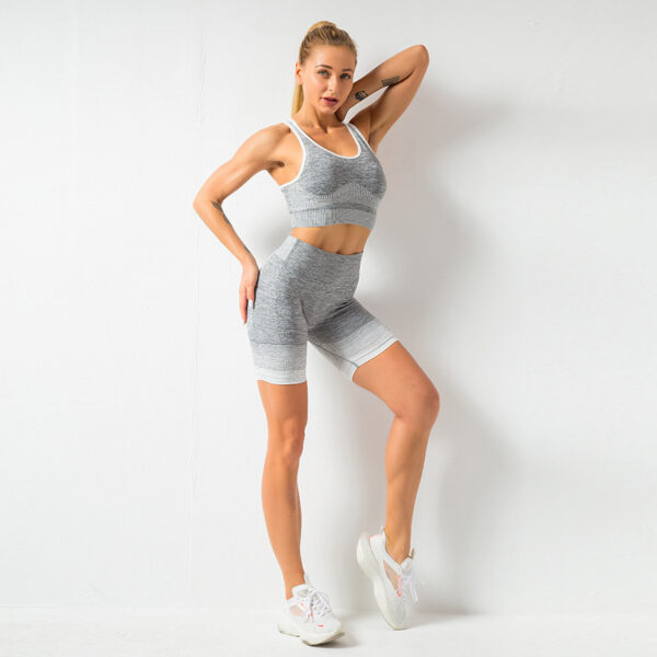 Seamless Yoga Wear Sports Suit Women Fitness Vest Bra Hip Lifting Tight Yoga Shorts - Image 6