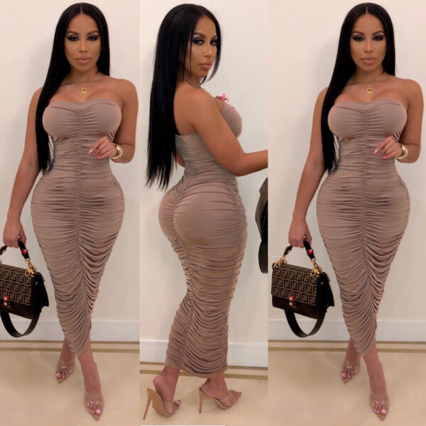 Lady Chest-wrapped Fashion Pleated Dress - Image 2